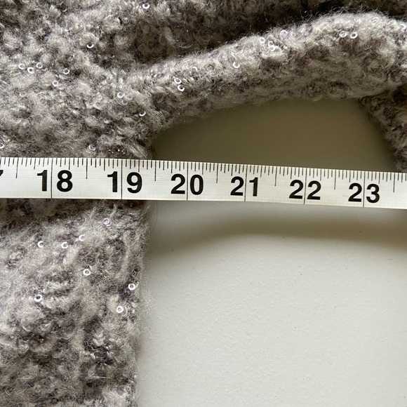 Soft Surroundings Sedona Sequin Sweater Grey Zip S Sparkly Metallic Event - Picture 7 of 10